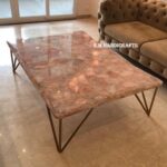Rose Quartz Stone Coffee Table Top Agate Center Dining Table .