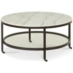 Stratus Round Marble Glass Tiered Coffee Tab