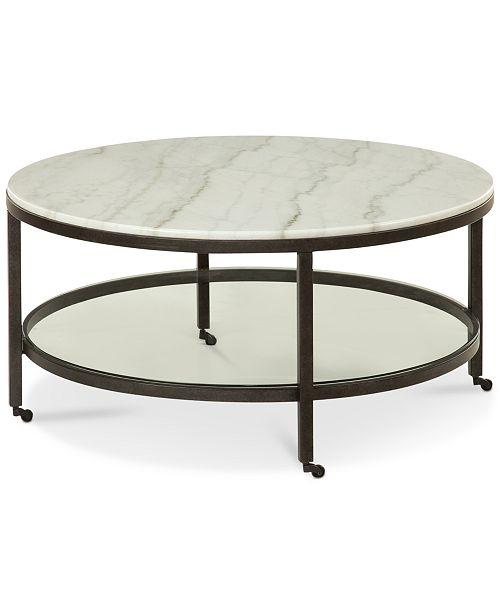 Stratus Round Marble Glass Tiered Coffee Tab