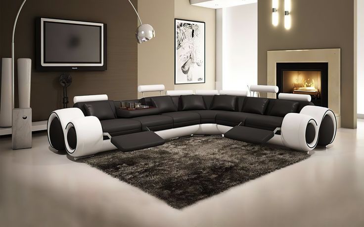 Bouie Leather Sectional with Adjustable Footrest | Sectional sofa .