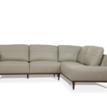 Tampa Airy Green Leather Sectional Sofa - Furniture Wor