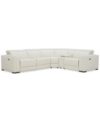 Furniture Jenneth 6-Pc. Leather Sofa with 1 Power Motion Recliner .