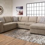 Izzy 3-Piece Chenille Right-Facing Sleeper Sectional - Platinum .