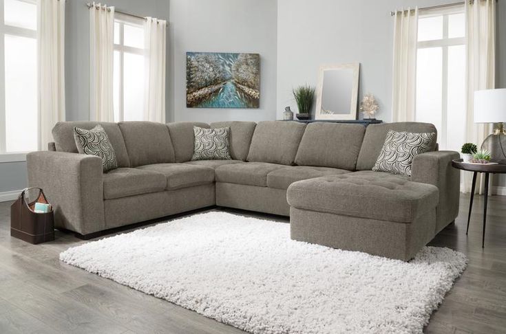 Izzy 3-Piece Chenille Right-Facing Sleeper Sectional - Pewter .