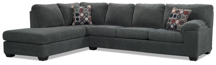 Living Room Furniture - Morty 2-Piece Chenille Left-Facing .