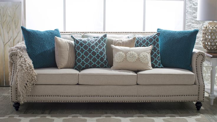 5 Ways to Decorate a Neutral Sofa with Throw Pillows - Hayneedle .