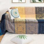 AIVIA Bohemian Throws Blanket, Chenille Woven Colorful Recliner .