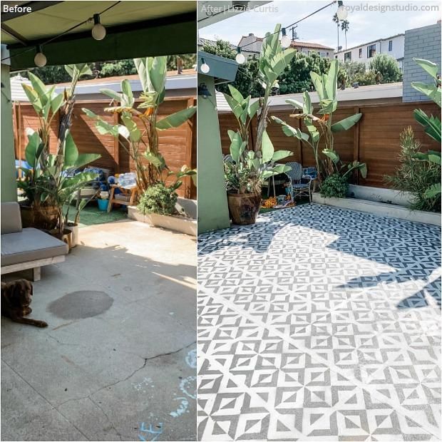 Backyard Stencils: Cheapest DIY Renovation Ideas with Floor .