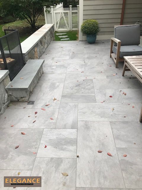 Great example for Ash modular pattern porcelain pavers .