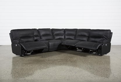 Marcus Black 131" 6 Piece Power Reclining Modular Sectional with .