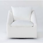 Cypress III Chenille 32" Foam White Swivel Accent Chair | Living .