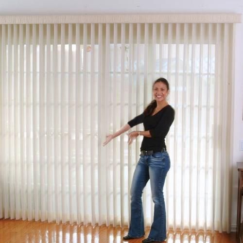 Sliding glass doors look great with vertical sheer shades | Blinds .