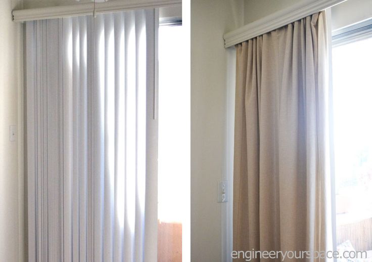 How to Conceal Vertical Blinds With a Curtain | Curtains with .