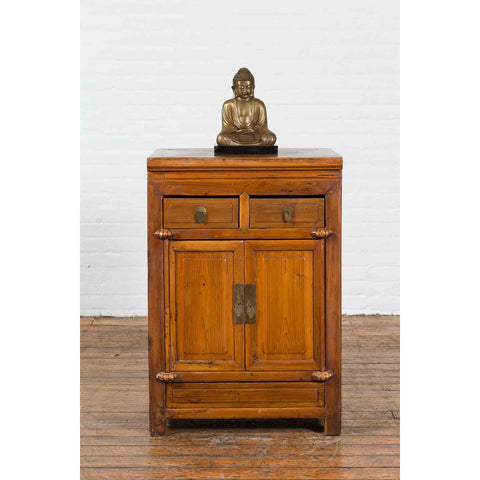 Vintage Elmwood Chinese Side Cabinet with Two Drawers | FEA Ho