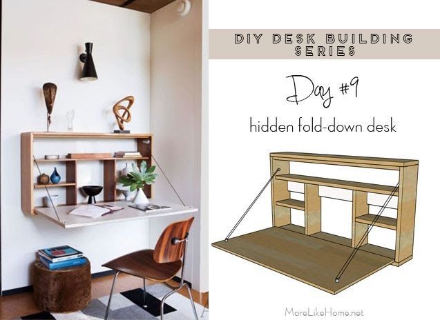 DIY Desk Series #9 - Fold-down Wall Desk | Desks for small spaces .
