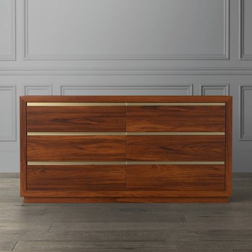 Walnut 6 Drawer Dresser | Dresser drawers, 6 drawer dresser, Dress