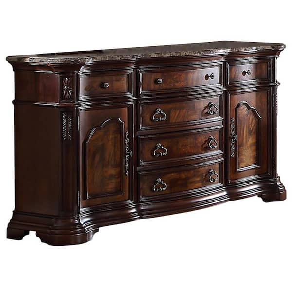 Best Master Furniture Bathory 8-Drawer Walnut Solid Wood Dresser .