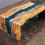 Double Waterfall Live Edge River Coffee Table With Glowing - Etsy .