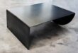Asymmetrical Natural Metal Coffee Table Heavy Duty Raw Steel .