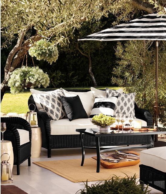 Monochromatic Black & White Summer Party Ideas | Patio furniture .
