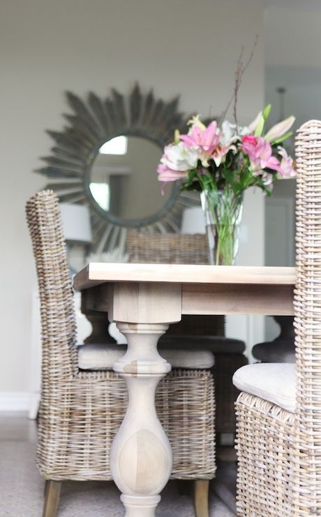 Round Driftwood Mirror - Cottage - dining room - Jana Bek Design .
