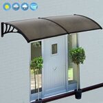 VIVOHOME Polycarbonate Window Door Awning Canopy Brown with Black .