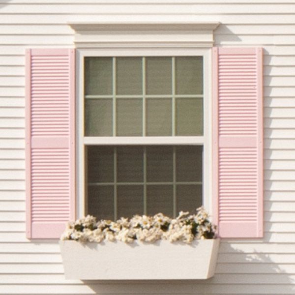 Window mantel | House exterior, Shutters exterior, Pastel hou