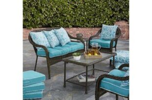 Winston Porter Adelphine Outdoor Seat Cushion Blue 6.0 x 19.5 x .