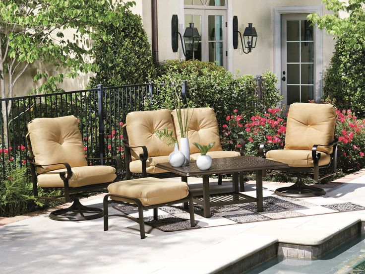 Woodard Belden Cushion Aluminum Lounge Set | Outdoor decor .