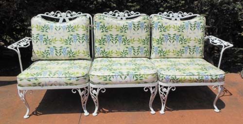 Sofa, Woodard Vintage Chantilly Rose Sold | Iron patio furniture .