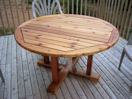 Round Wood Patio Table | Round patio table, Diy patio table, Patio .