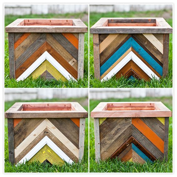 Make It: DIY Chevron-Patterned Reclaimed Wood Planter Box! | Diy .
