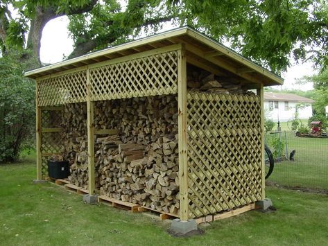 woodshed with lattice | Wood shed, Firewood shed, Sh