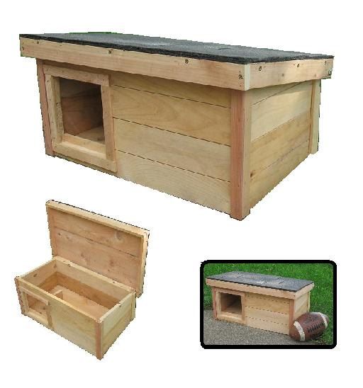 Cedar Outdoor Cat House Shelter: LEFT SIDE, SQUARE enter | Dog .