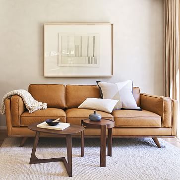Zander Leather Sofa (90") | Leather sofa living room, Modern sofa .