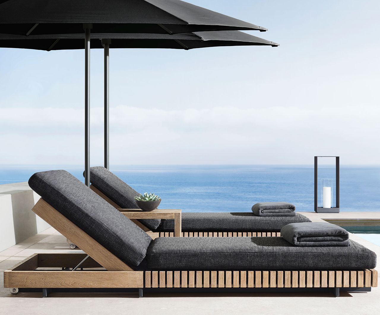 Beautiful And Sparkling Outdoor Pool
  Furniture