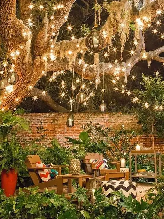 Cute And Cozy Backyard Lighting