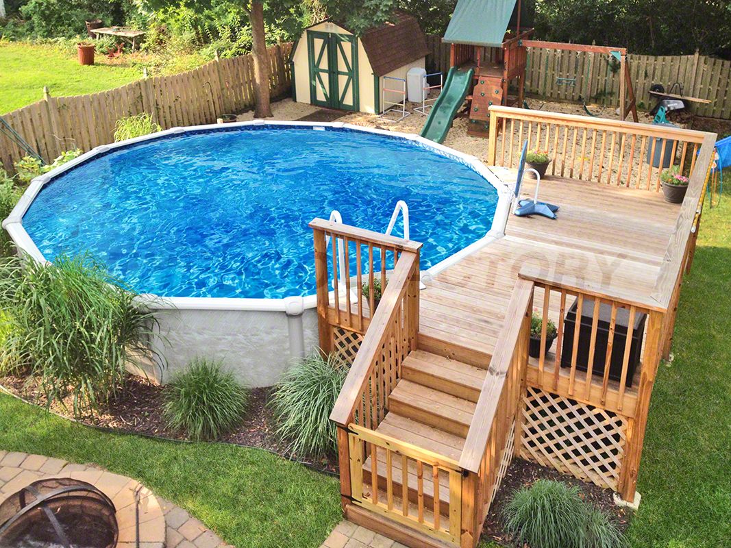 Charming And Inspiring Above Ground Pool
  Deck