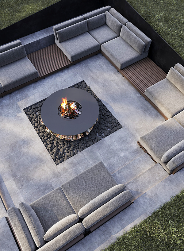 Cool And Stylish Outdoor Fireplace