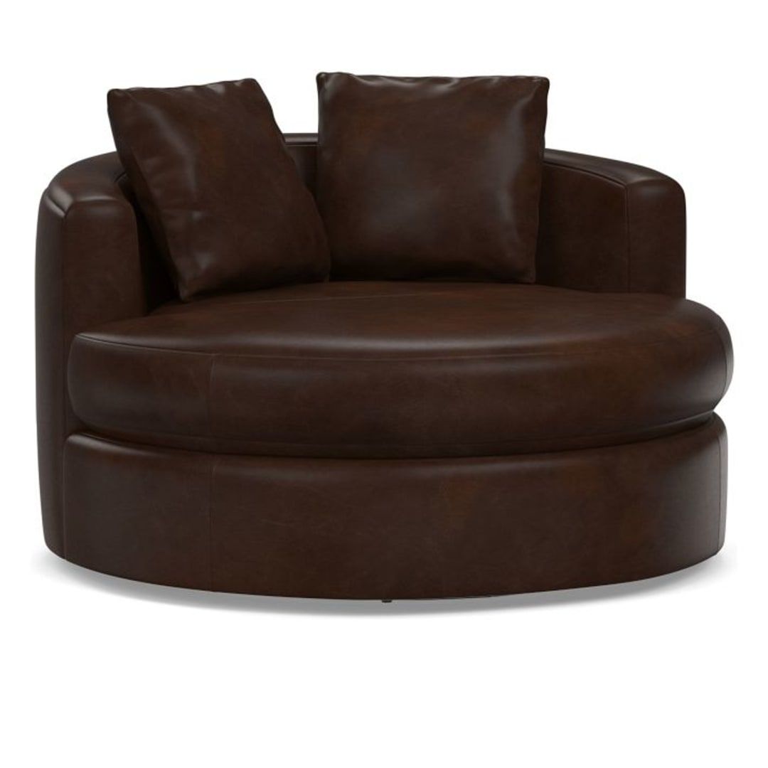 Swivel Tobacco Leather Chairs