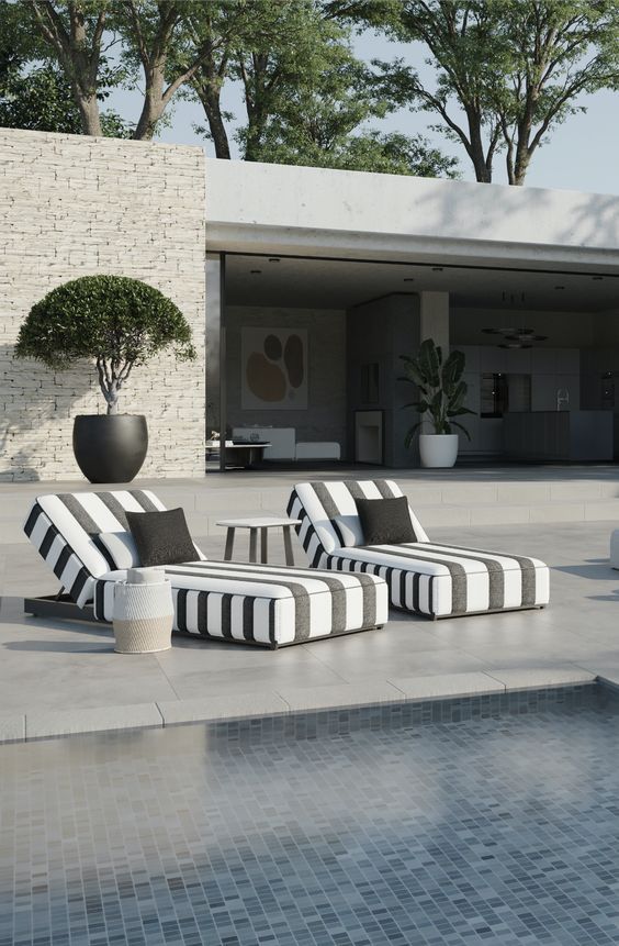 Beautiful And Sparkling Outdoor Pool
  Furniture