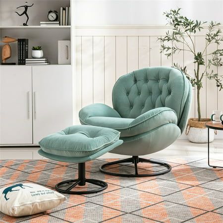 Beautiful And Sparkling Sofa Chair With Ottoman